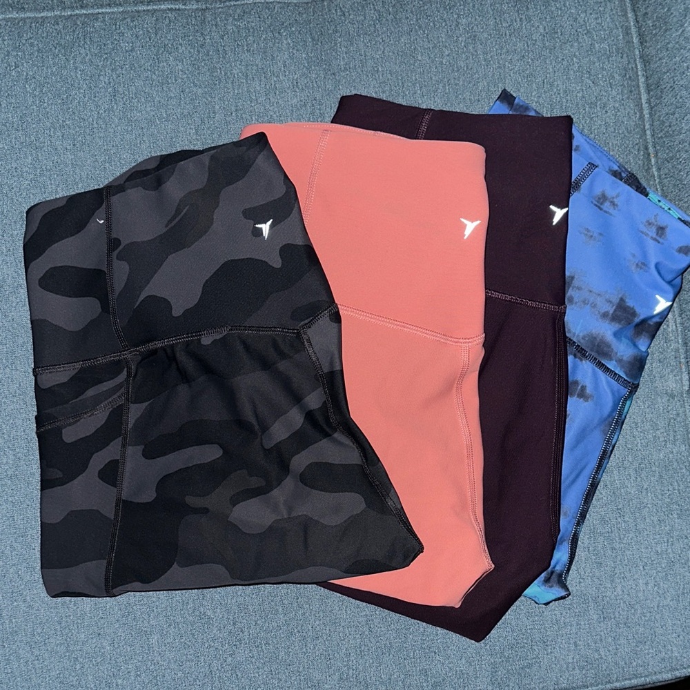 Old Navy Women's Leggings - Camo Black, Coral, Maroon, Tie-Dye Blue
